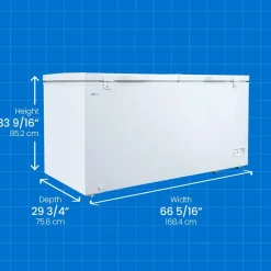 DANBY Congélateur 17,1 pi3, Blanc, Horizontal, 66.5