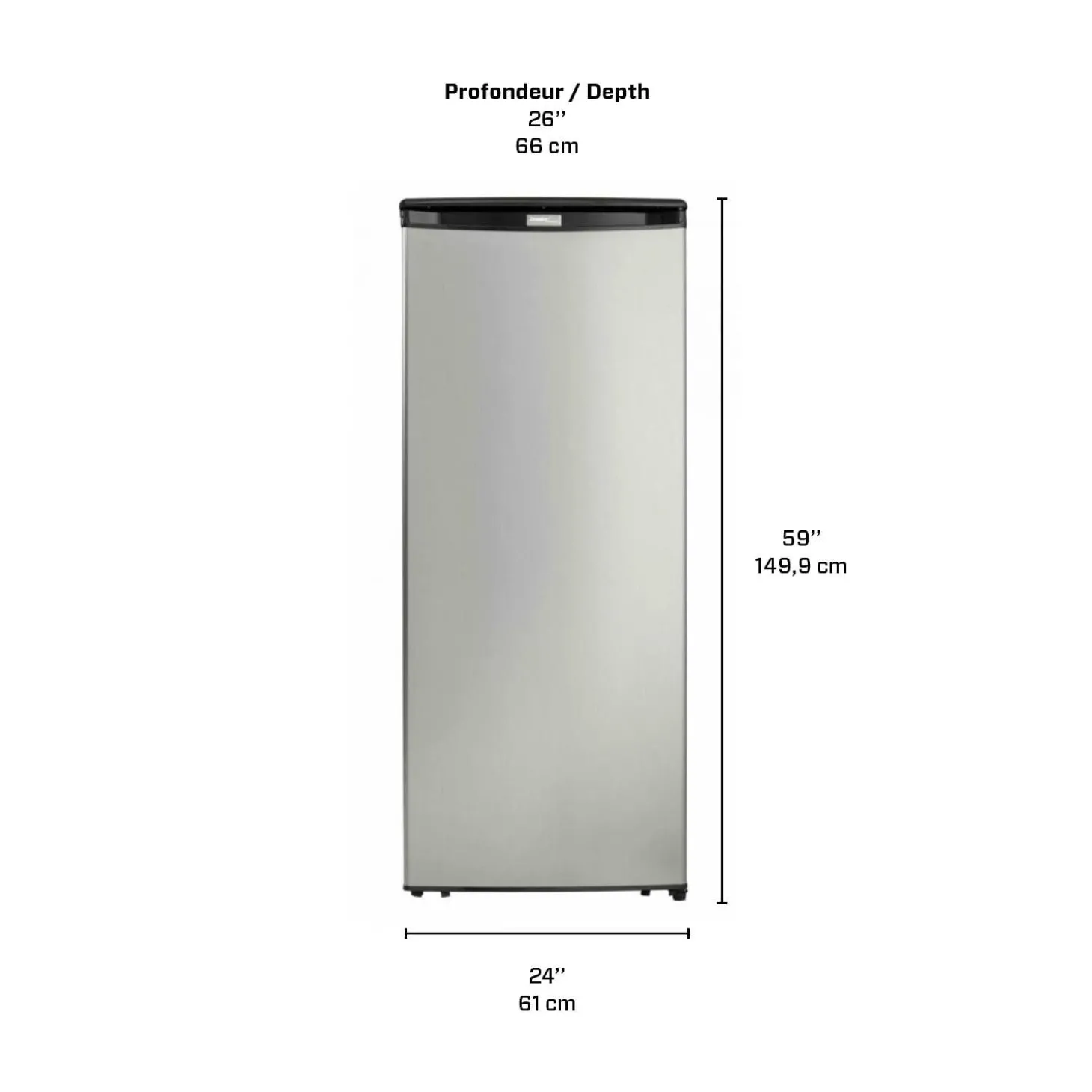 DANBY Congélateur 8,5 pi3, Inox, Vertical, 24" - DUFM085A4BSL