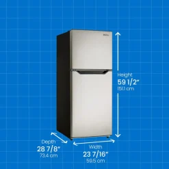 DANBY Réfrigerateur 11,6 pi3 24 po Inox Congélateur en haut - DFF116B2SSDB