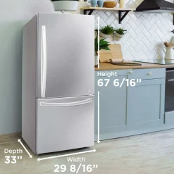 DANBY Réfrigerateur 18,7 pi3 30 po Inox Congélateur en bas - DBM187E1SSDB