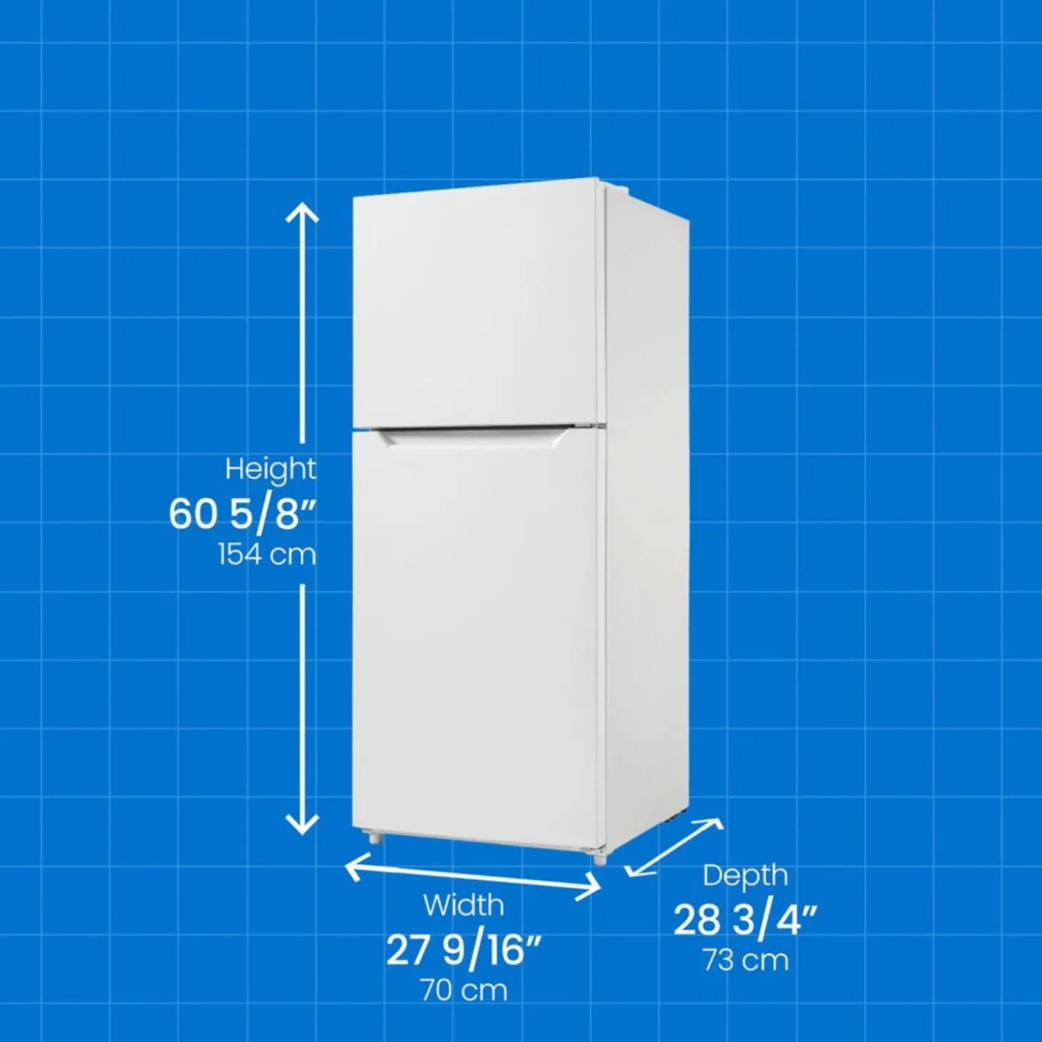 DANBY Réfrigerateur 14,2 pi3 28 po Blanc Congélateur en haut - DFF142E1WDB