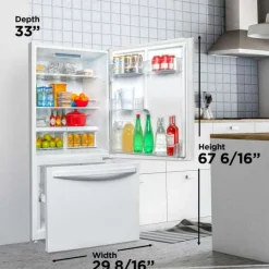 DANBY Réfrigerateur 18,7 pi3 30 po Blanc Congélateur en bas - DBM187E1WDB