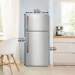 DANBY Réfrigérateur 18 pi3 30 po Inox Congélateur en haut - DFF180E2SSDB