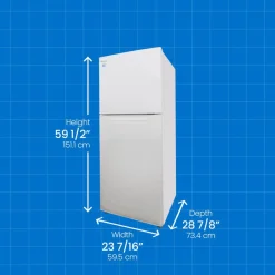 DANBY Réfrigérateur 11 pi3 24 po Blanc Congélateur en haut - DFF116B2WDBR