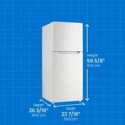 DANBY Réfrigérateur 10,1 pi3 24 po Blanc Congélateur en haut - DFF101B1WDB