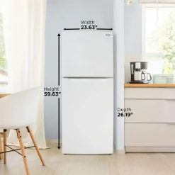 DANBY Réfrigérateur 10,1 pi3 24 po Blanc Congélateur en haut - DFF101B2WDB
