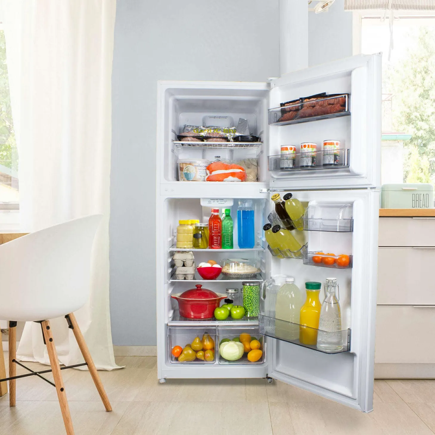 DANBY Réfrigérateur 10,1 pi3 24 po Blanc Congélateur en haut - DFF101B2WDB