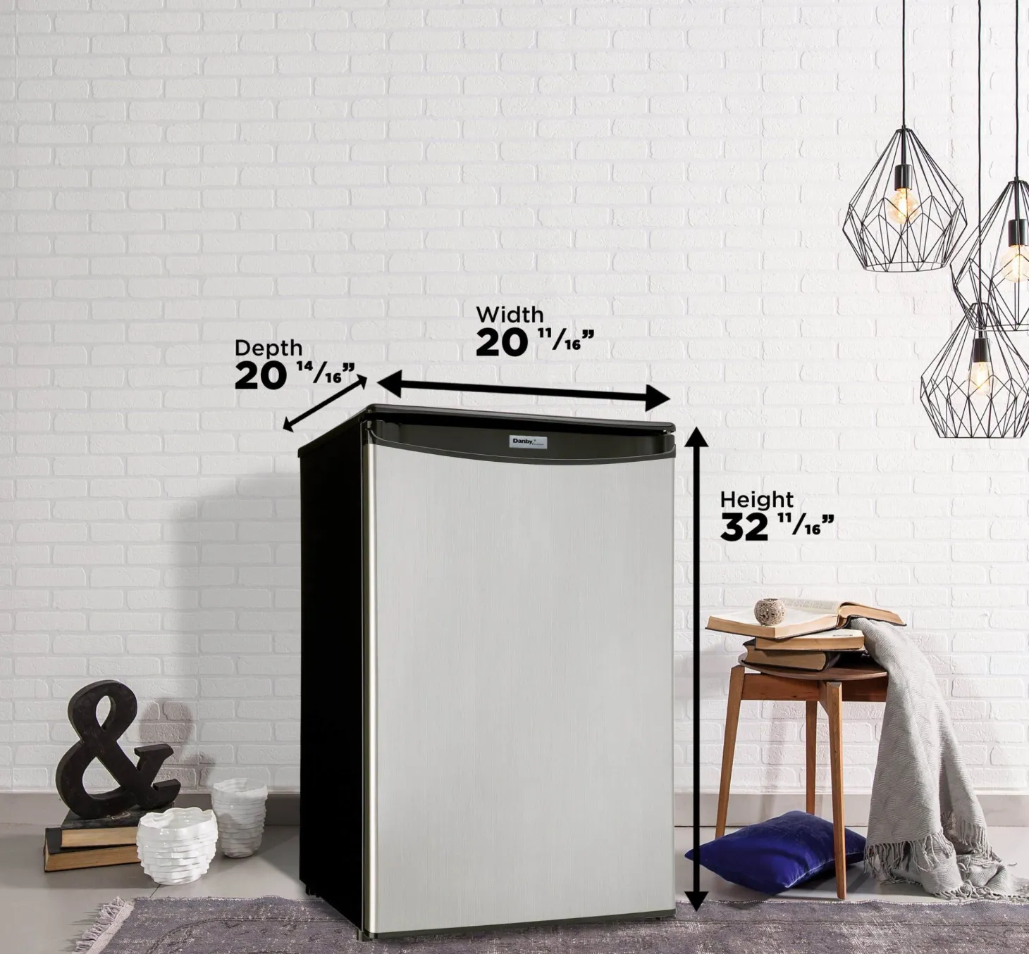 DANBY Réfrigérateur 4,4 pi3 21 po Inox Compact - DAR044A4BSSD