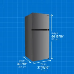 DANBY Réfrigérateur 18 pi3 28 po Inox Congélateur en haut - DFF176B1SLDB