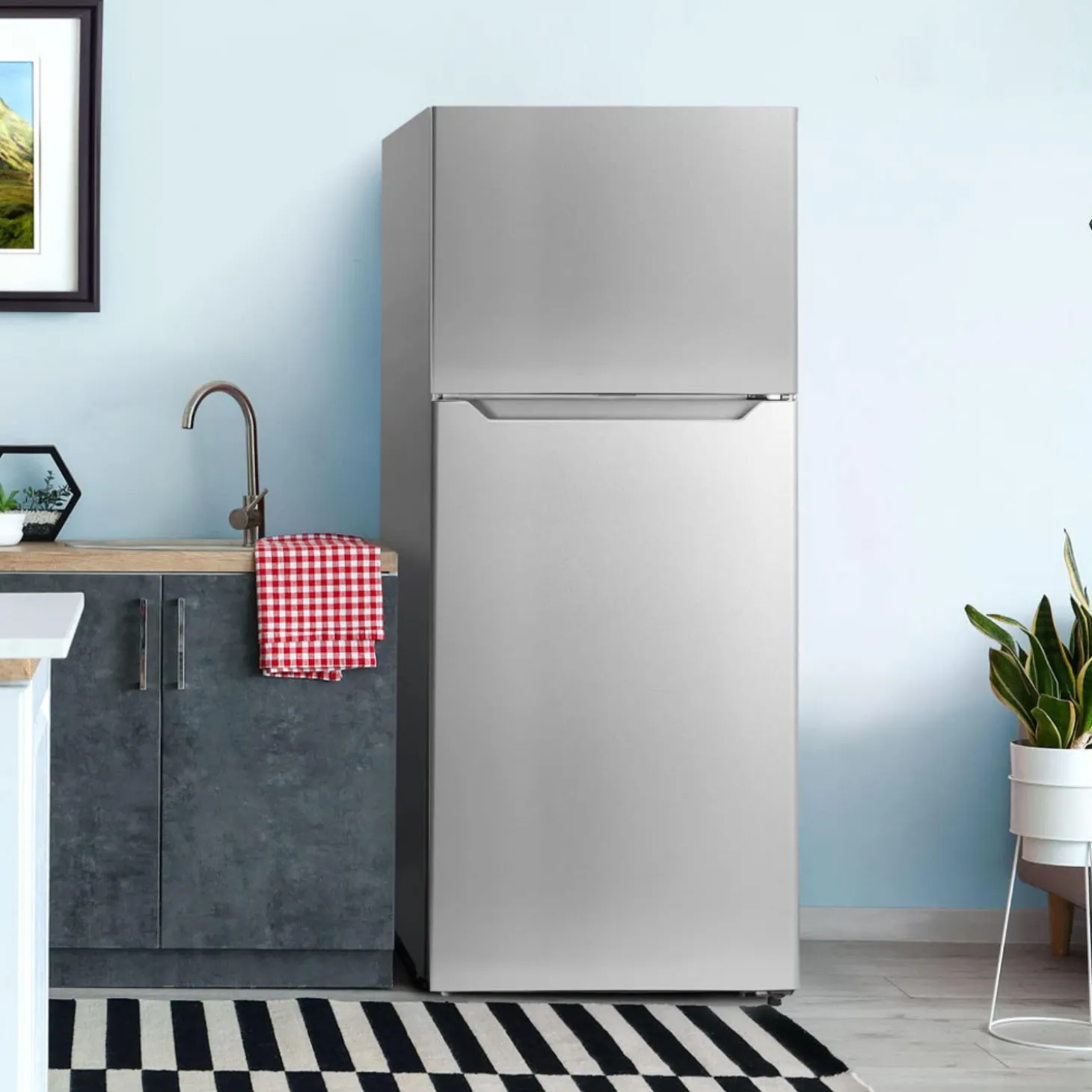 DANBY Réfrigérateur 14,2 pi3 28 po Inox Congélateur en haut - DFF142E1SSDB