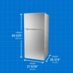 DANBY Réfrigérateur 14,2 pi3 28 po Inox Congélateur en haut - DFF142E1SSDB