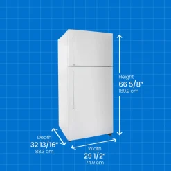 DANBY Réfrigérateur 18 pi3 30 po Blanc Congélateur en haut - DFF180E1WDB