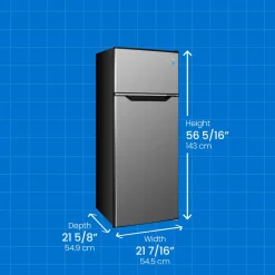 DANBY Réfrigérateur 7,4 pi3 22 po Inox Congélateur en haut - DPF074B2BSLD