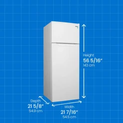 DANBY Réfrigérateur 7,4 pi3 22 po Blanc Congélateur en haut - DPF074B2WDB-