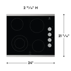 ELECTROLUX Plaque de cuisson Vitrocéramique Inox 24