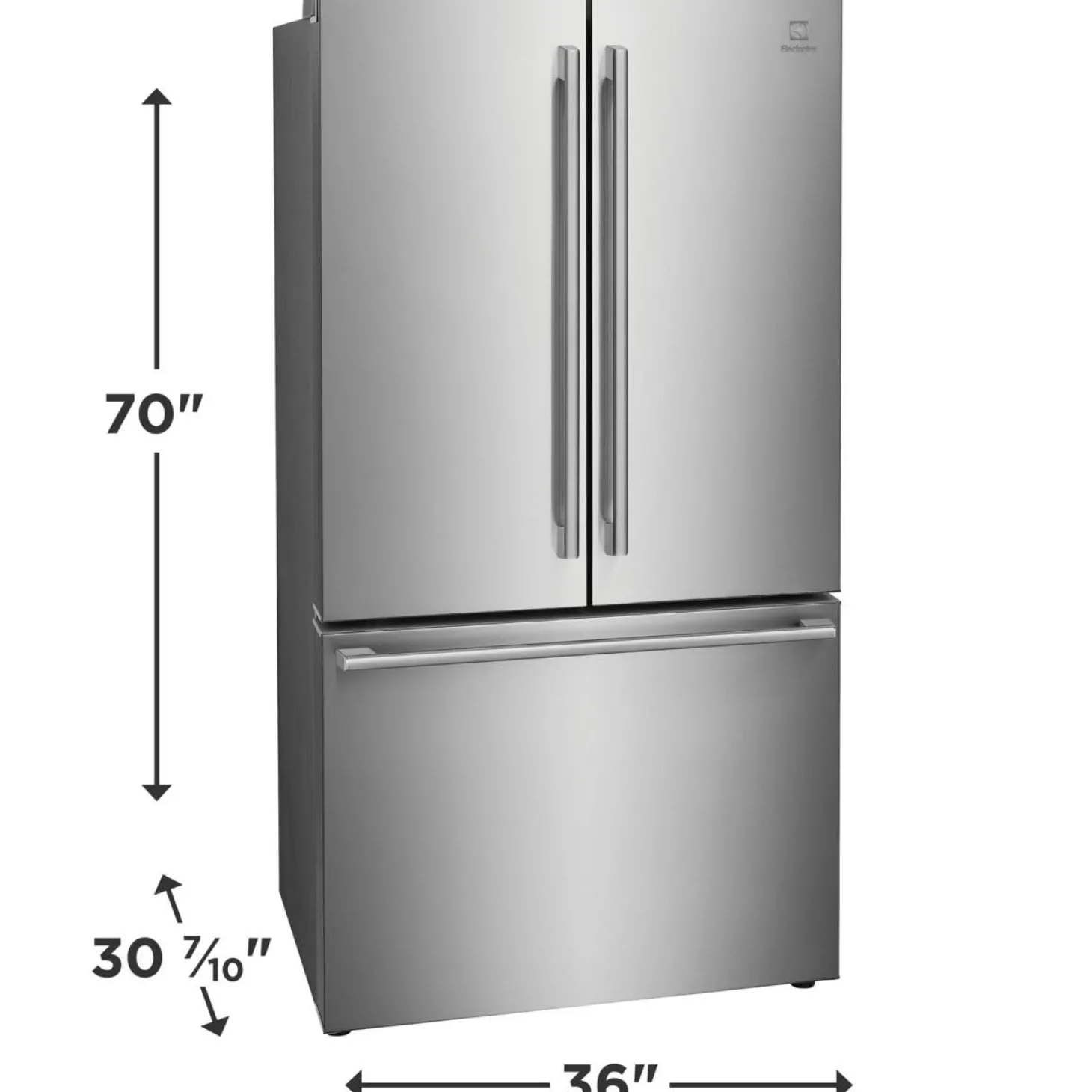 ELECTROLUX Réfrigérateur 22,6 pi3 36 po Inox Portes françaises - ERFG2393AS