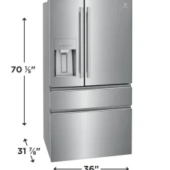 ELECTROLUX Réfrigérateur 21,6 pi3 36 po Inox Portes françaises - ERMC2295AS