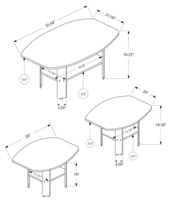 Ens de tables - 3mcx, gris - Monarch
