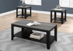 Ens de tables - 3mcx, noir, dessus gris - Monarch