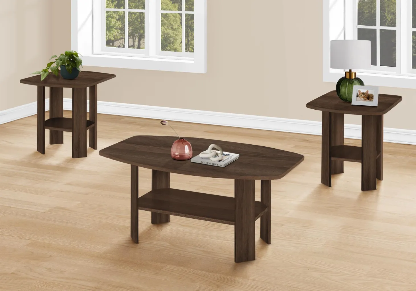 Ens de tables - 3mcx, noyer foncé - Monarch