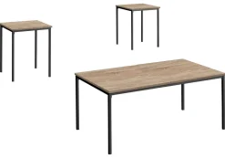 Ens de tables - 3mcx, taupe foncé, métal noir - Monarch