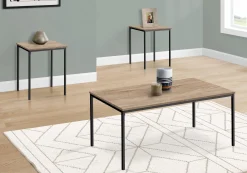 Ens de tables - 3mcx, taupe foncé, métal noir - Monarch