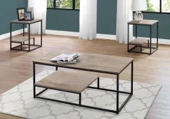 Ens de tables - 3mcx, taupe foncé, métal noir - Monarch