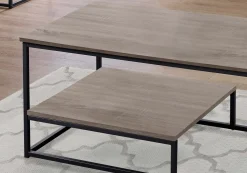 Ens de tables - 3mcx, taupe foncé, métal noir - Monarch