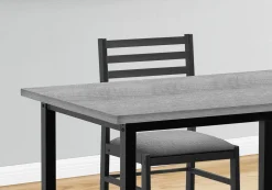 Ens salle à manger - 5mcx, dessus gris, métal noir