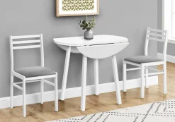 Ens salle à manger - 3mcx, dessus blanc, métal blanc