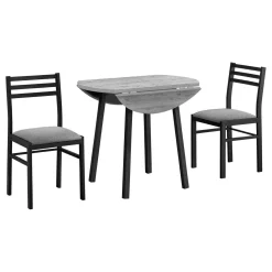 Ens salle à manger - 3mcx, dessus gris, métal noir