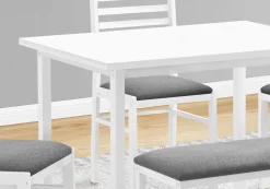 Ens salle à manger - 5mcx, dessus blanc, métal blanc