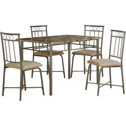 Ens salle a manger - 5pcs / dessus marbre / metal bronze - Monarch