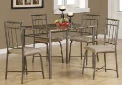 Ens salle a manger - 5pcs / dessus marbre / metal bronze - Monarch