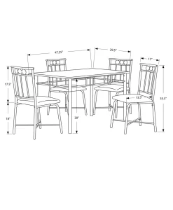 Ens salle a manger - 5pcs / dessus marbre / metal bronze - Monarch