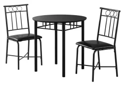 Ens salle a manger - 3pcs / dessus et metal noir - Monarch
