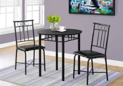 Ens salle a manger - 3pcs / dessus et metal noir - Monarch