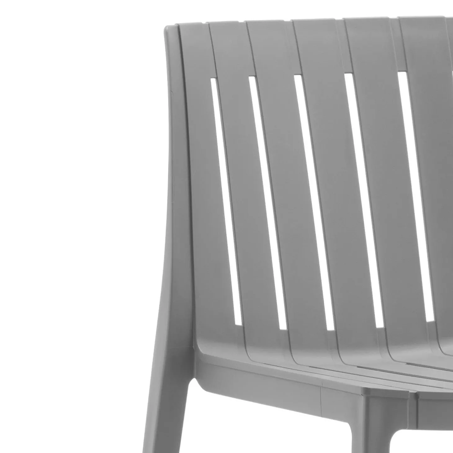 Ensemble à dîner d’extérieur en résine avec 1 table rectangulaire et 6 chaises empilables - gris