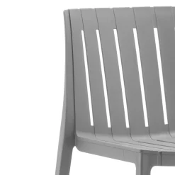 Ensemble à dîner d’extérieur en résine avec 1 table rectangulaire et 4 chaises empilables - gris