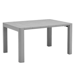 Ensemble à dîner d’extérieur en résine avec 1 table rectangulaire et 4 chaises empilables - gris