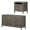 Ensemble bureau double 6 tiroirs et table de chevet - South Shore