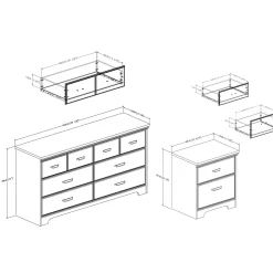 Ensemble commode et table de nuit - South Shore