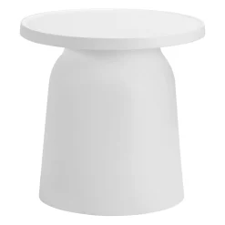 Ensemble de conversation d’extérieur en résine avec 1 table d’appoint et 2 sièges empilables - blanc