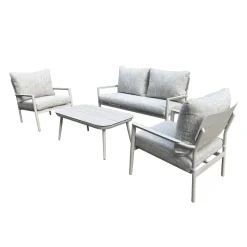 Ensemble de conversation extérieur en aluminium avec table basse - 4 mcx