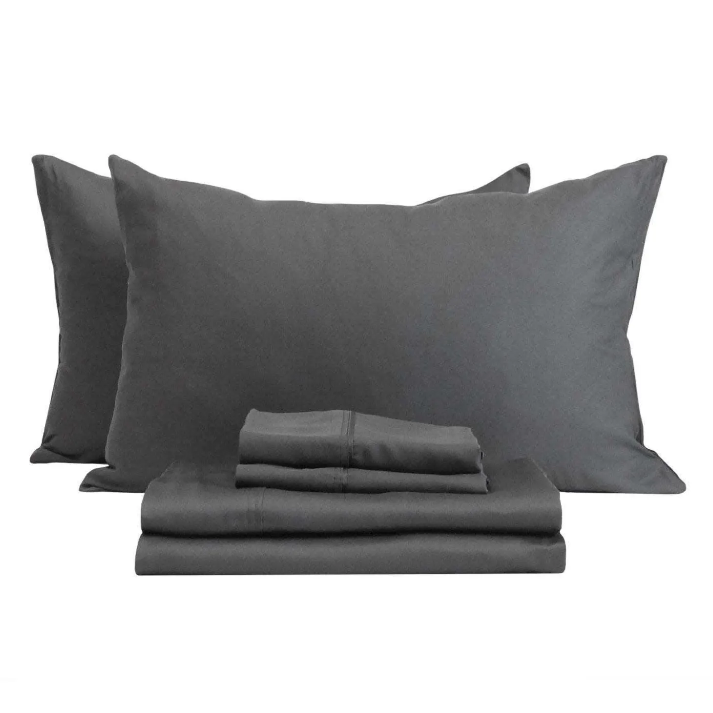 Ensemble de draps 2 simple XL en bambou - gris charbon