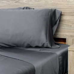 Ensemble de draps 2 simple XL en bambou - gris charbon
