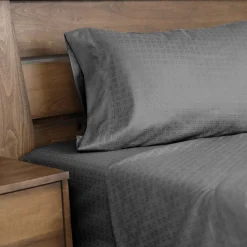 Ensemble de draps double en microfibre - gris charbon