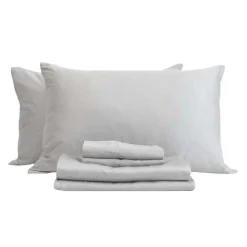 Ensemble de draps double en bambou - gris ciment