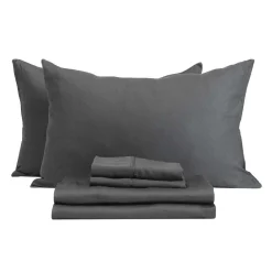 Ensemble de draps queen en bambou - gris charbon