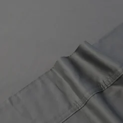 Ensemble de draps queen en rayonne de bambou à têtes séparées - gris charbon